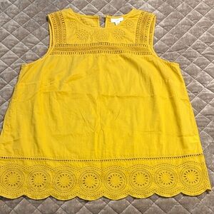 J. Jill Sunflower Yellow Lace Blouse